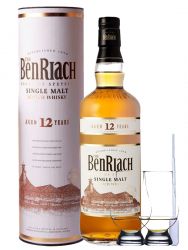 BenRiach 12 Jahre Speyside Single Malt Whisky 0,7 Liter + 2 Glencairn Glser + Einwegpipette