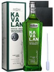 Kavalan Concertmaster Single Malt Whisky 0,7 Liter + 2 Schieferuntersetzer 9,5 cm + Einwegpipette 1 Stck