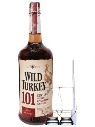 Wild Turkey 101 Proof Bourbon Whiskey 0,7 Liter + 2 Glencairn Glser + Einwegpipette 1 Stck