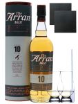 Arran 10 Jahre Single Malt Whisky 0,7 Liter + 2 Glencairn Glser + 2 Schieferuntersetzer 9,5 cm + Einwegpipette