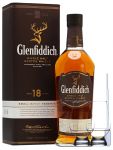 Glenfiddich 18 Jahre neue Ausstattung Single Malt Whisky 0,7 Liter + 2 Glencairn Glser und Einwegpipette