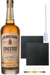 Jameson Crested Irish Whiskey 0,7 Liter + 2 Schieferuntersetzer 9,5 cm + Einwegpipette 1 Stck