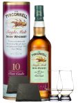 The Tyrconnell 10 Jahre Port Finish 0,7 Liter + 2 Glencairn Glser + 2 Schiefer Glasuntersetzer 9,5 cm