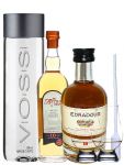Whisky Probierset Edradour 10 Jahre 0,2L und Arran 10 0,2L + 500ml Voss Wasser Still, 2 Glencairn Glser und eine Einwegpipette
