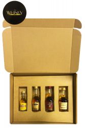 Brandy Geschenkbox mit Martell, Hennessy & Wilthener 4 x 0,05 Liter