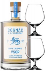 A. De Fussigny Cognac VSOP PURE ORGANIC (6737) mit Geschenkpackung und 2 Glsern 0,7 Liter