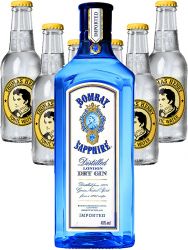 Bombay Sapphire Gin 1,0 Liter + 6 x Thomas Henry Tonic Water 0,2 Liter