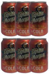 Captain Morgan & Cola Dosen 6 x 0,25 Liter