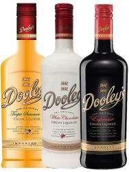 Dooleys-Mix 3 x 0,7 Liter Espresso Likör, Tropical und White Chocolate mit Wodka