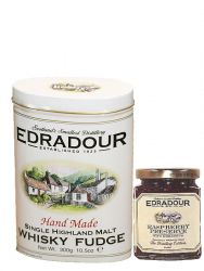 Edradour sweet Collection mit 300g Malt Whisky Fudge und 227g Raspberry Marmelade