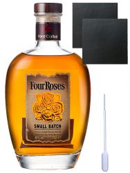Four Roses Small Batch Straight Bourbon 0,7 Liter + 2 Schieferuntersetzer 9,5 cm + Einwegpipette 1 Stck