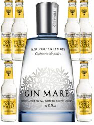 Gin Mare aus Spanien 0,7 Liter + 6 Fever Tree Tonic Water 0,2 Liter