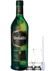 Glenfiddich 12 Jahre Single Malt Whisky 0,7 Liter + 2 Glencairn Glser und Einwegpipette