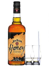 Jim Beam Honey 0,7 Liter + 2 Glencairn Glser + Einwegpipette 1 Stck