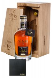 Slyrs Bavarian Whisky - 12 Jahre in HOLZKISTE (Jahrgang 2006) 0,7 Liter + Schieferuntersetzer