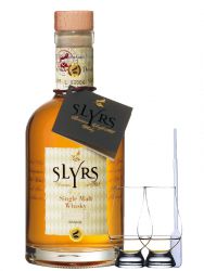 Slyrs Bavarian Whisky Deutschland 0,35 Liter + 2 Glencairn Gläser + Einwegpipette 1 Stück