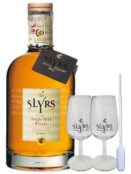Slyrs Bavarian Whisky Deutschland 0,7 Liter + 2 Slyrs Whisky Gläser + 1 Pipette