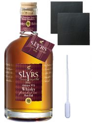 Slyrs Bavarian Whisky Port No. 2 Deutschland 0,7 Liter + 2 Schieferuntersetzer 9,5 cm + Einwegpipette 1 Stück