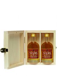 Slyrs Whiskylikör 2 x 0,05 Liter + Slyrs Holzkiste