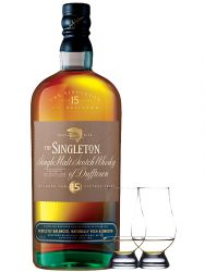 The Singleton of Dufftown 15 Jahre Single Malt Whisky 0,7 ltr. + 2 Glencairn Glser