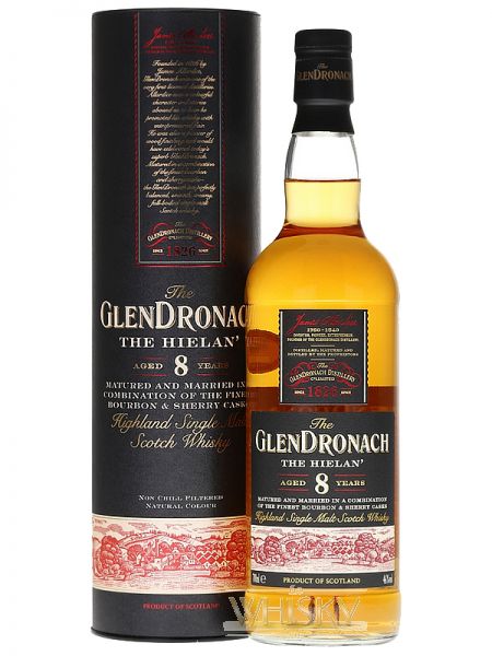 Glendronach 8 Jahre Speyside The Hielan Single Malt Whisky 0,7 Liter -  1aWhisky - Ihr Whisky, Rum, Vodka Online Shop rund um die