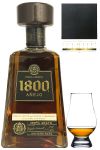 1800 Jose Cuervo Tequila Anejo 0,7 Liter + The Glencairn Glass Whisky Glas Stölzle 1 Stück + Schiefer Glasuntersetzer eckig ca. 9,5 cm Durchmesser