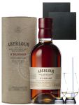 Aberlour a Bunadh Single Malt Whisky 0,7 Liter + 2 Glencairn Gläser + 2 Schieferuntersetzer quadratisch 9,5 cm + Einwegpipette
