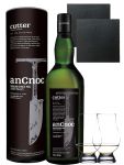 AnCnoc Cutter Limited Edition Single Malt Whisky 0,7 Liter + 2 Glencairn Gläser + 2 Schieferuntersetzer 9,5 cm