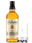 Ballantines 12 Jahre blended Malt ehem. Pure Malt Whisky 0,7 Liter + 2 Glencairn Gläser + Einwegpipette 1 Stück