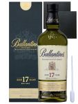 Ballantines 17 Jahre Blended Scotch Whisky 0,7 Liter + 2 Schieferuntersetzer 9,5 cm + Einwegpipette 1 Stück