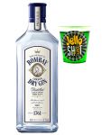 Bombay Original Dry Gin WHITE 0,7 Liter + Jello Shot Waldmeister Wackelpudding mit Wodka 42 Gramm Becher