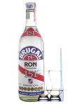 Brugal 151 White Rum  75,5 % Dominikanische Republik 0,7 Liter + 2 Glencairn Glser + Einwegpipette 1 Stck