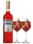 Campari Bitter 25% 0,7 Liter mit 2 original Gläsern