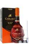 Carlos I Gran Reserva 12 Jahre Spanien 0,7 Liter + 2 Glencairn Gläser und Einwegpipette