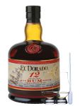 El Dorado Demerara Rum 12 Jahre Guyana 0,7 Liter + 2 Glencairn Gläser und Einwegpipette