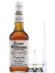 Evan Williams White Bottle Bond Bourbon Whiskey 0,7 Liter + 2 Glencairn Glser + Einwegpipette 1 Stck