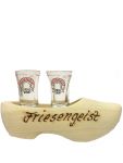 Friesengeist 2er Servierholzschuh mit 2 Gläsern