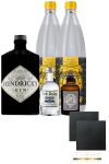 Gin-Set Hendricks Gin 0,7 Liter + The Duke Gin 5 cl + Monkey 47  Gin 5cl  + 2 x Thomas Henry Tonic1,0 Liter + 2 Schieferuntersetzer
