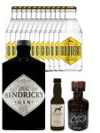 Gin-Set Hendricks Gin Small Batch 0,7 Liter + Windspiel Premium Dry Gin Deutschland 0,04 Liter + Filliers Premium Dry Gin Belgien 0,05 Liter MINIATUR, 12 x Goldberg Tonic Water 0,2 Liter