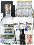 Gin-Set The Duke Gin 0,7 Liter + Black Gin 5cl + Siegfried Gin 4cl + 12 x Thomas Henry Tonic Water 0,2 Liter + 2 Schieferuntersetzer + 2 x The Duke Glas 0,3 Liter