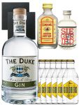 Gin-Set The Duke Gin 0,7 Liter + Siegfried Gin 4cl + Gordons Gin 5 cl + 8 x Goldberg Tonic0,2 Liter + 2 Schieferuntersetzer