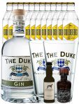 Gin-Set The Duke Gin 0,7 Liter + Windspiel Gin 4cl + Filliers Gin 4cl, 12 x Goldberg Tonic 0,2 Liter + 2 x The Duke Glas 0,3 Liter