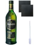 Glenfiddich 12 Jahre Single Malt Whisky 0,7 Liter + 2 Schieferuntersetzer quadratisch ca. 9,5 cm + Einwegpipette