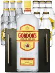 Gordons Dry Gin 1,0 Liter 5 x 0,2 Liter Thomas Henry Tonic 5 x 0,2 Liter Goldberg + Schieferbuffetplatte 30 x 30 x 0,5 cm