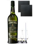 Jameson 18 Jahre Master Selection Limited Reserve 0,7 Liter + 2 Glencairn Gläser + 2 Schiefer Glasuntersetzer 9,5 cm + Einwegpipette