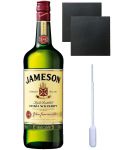 Jameson Irish Whiskey 1,0 Liter + 2 Schieferuntersetzer 9,5 cm + Einwegpipette 1 Stück