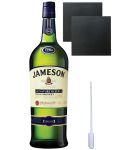 Jameson Signature Reserve Irish Whiskey 1,0 Liter + 2 Schieferuntersetzer 9,5 cm + Einwegpipette 1 Stück
