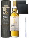 Kavalan Solist Ex-Bourbon Cask Whisky 0,7 Liter + 2 Schieferuntersetzer 9,5 cm + Einwegpipette 1 Stck