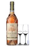 Plantation Old Reserve  ( ohne Jahrgang )Trinidad Rum 0,7 Liter + 2 Plantation Stölzle Gläser ohne Eichstrich + Einwegpipette 1 Stück