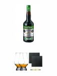 Brasilberg Kräuterlikör Brasilien 42 % 1,0 Liter + The Glencairn Glass Whisky Glas Stölzle 2 Stück + Schiefer Glasuntersetzer eckig ca. 9,5 cm Ø 2 Stück